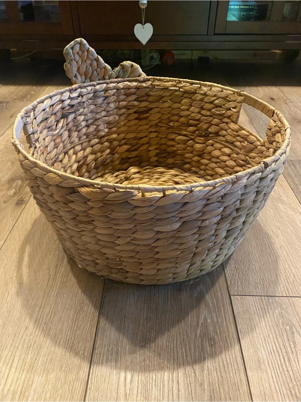 Whimsical Woven Water Hyacinth Alligator Storage Basket / Toy Bin
